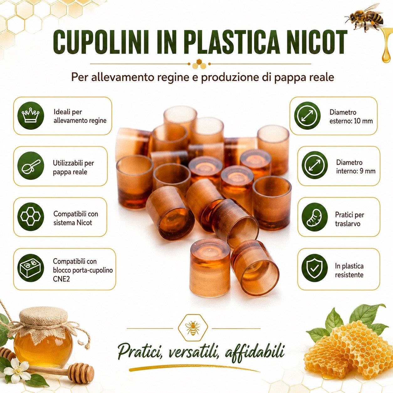 Cupolini in plastica, sfusi. cad.