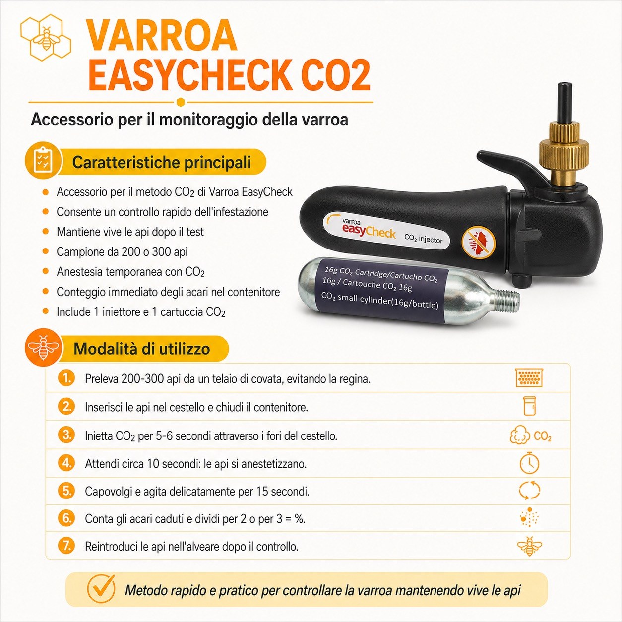 Iniettore di CO2 per Easy Check