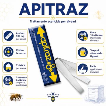 APITRAZ 500 mg – Strisce per alveare contro la Varroa